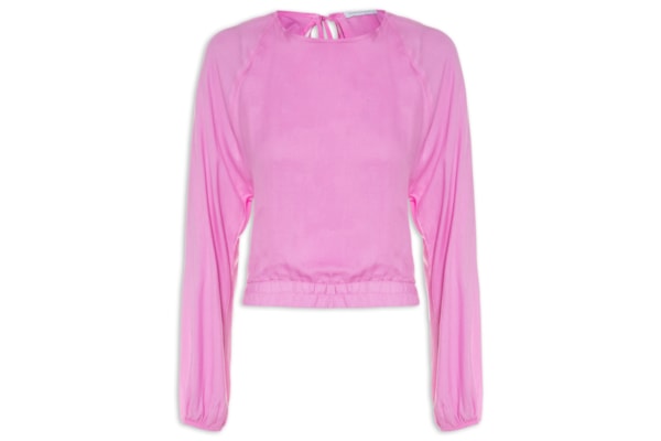 Blusa Feminina Cropped Costas Abertas - Rosa