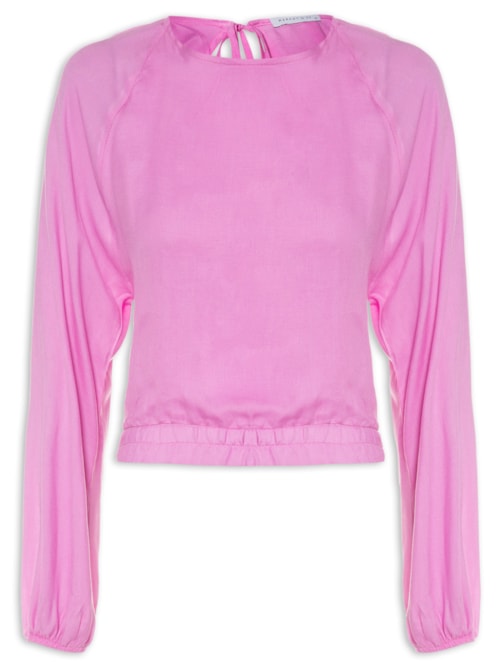 Blusa Feminina Cropped Costas Abertas – Rosa