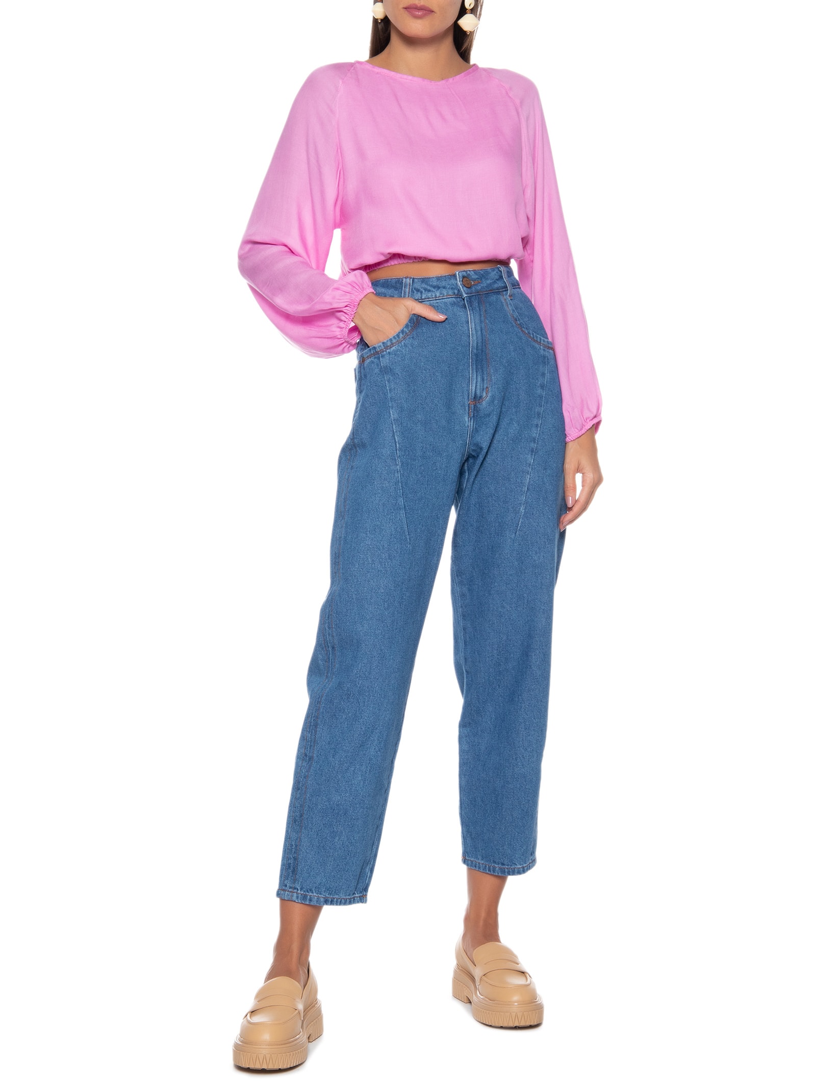 Blusa Feminina Cropped Costas Abertas Rosa Market 33