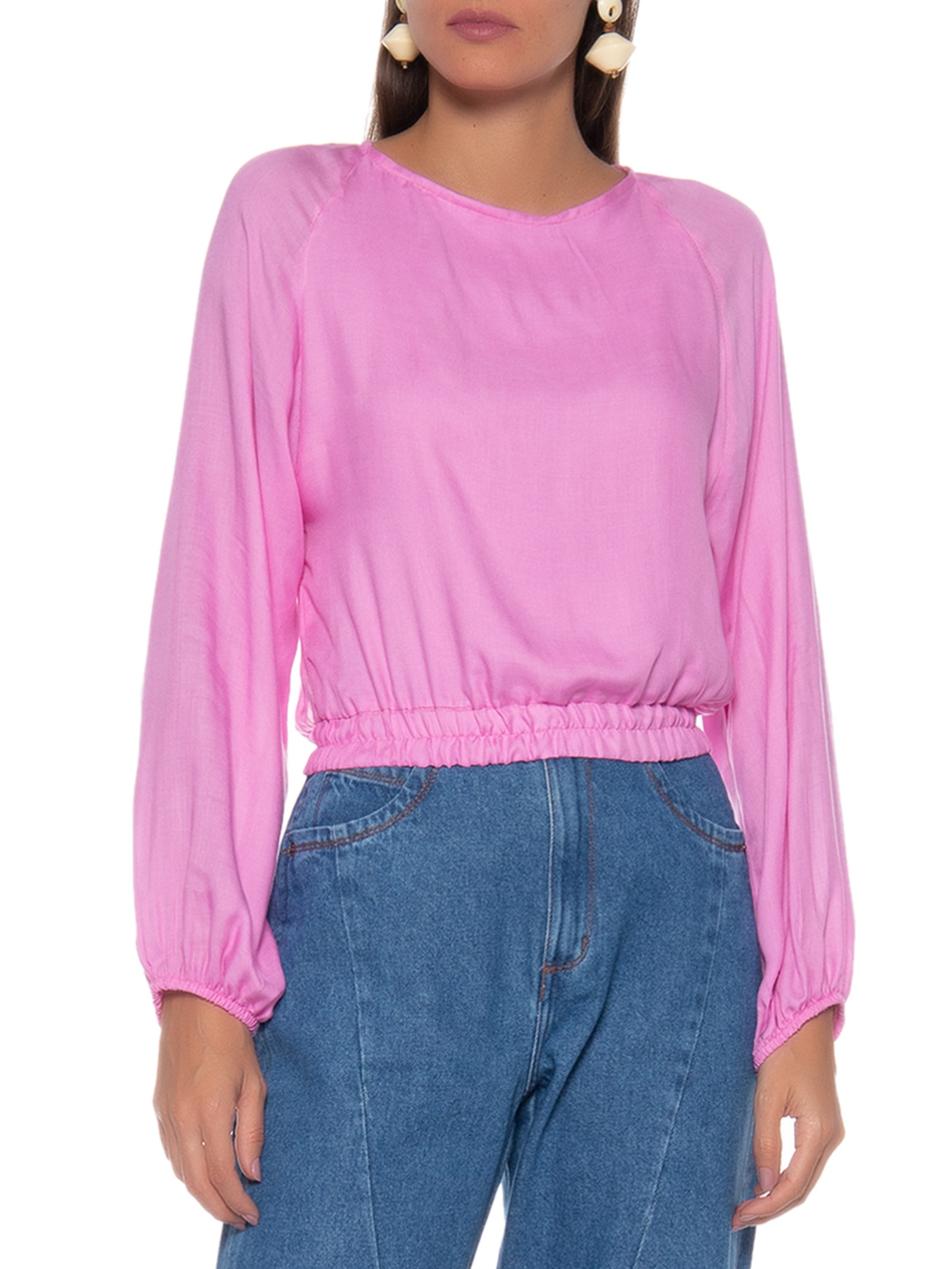 Blusa Feminina Cropped Costas Abertas Rosa Market 33