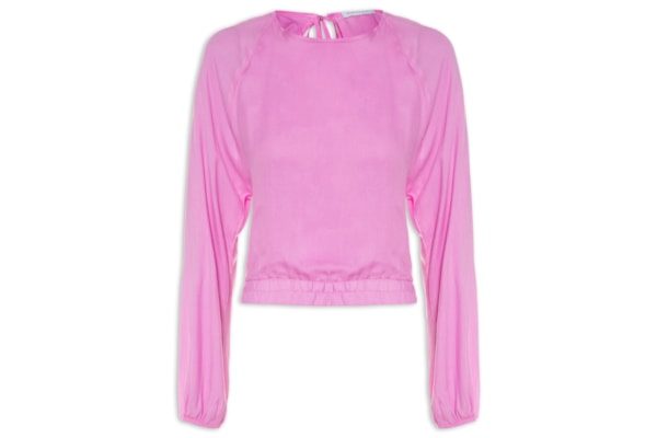 Blusa Feminina Cropped Costas Abertas - Rosa