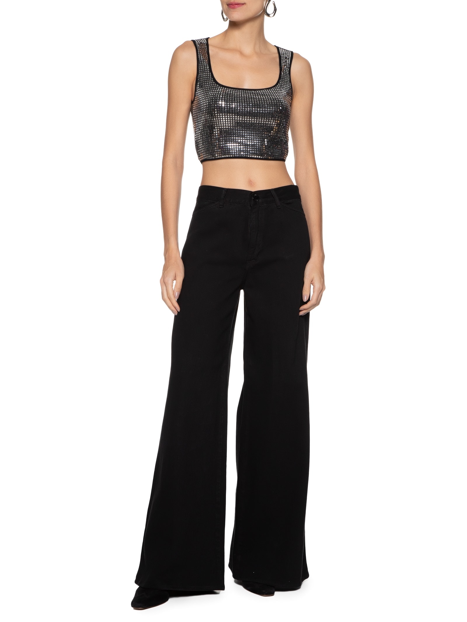 Blusa Feminina Cropped Decote Quadrado Prata  My Favorite Things
