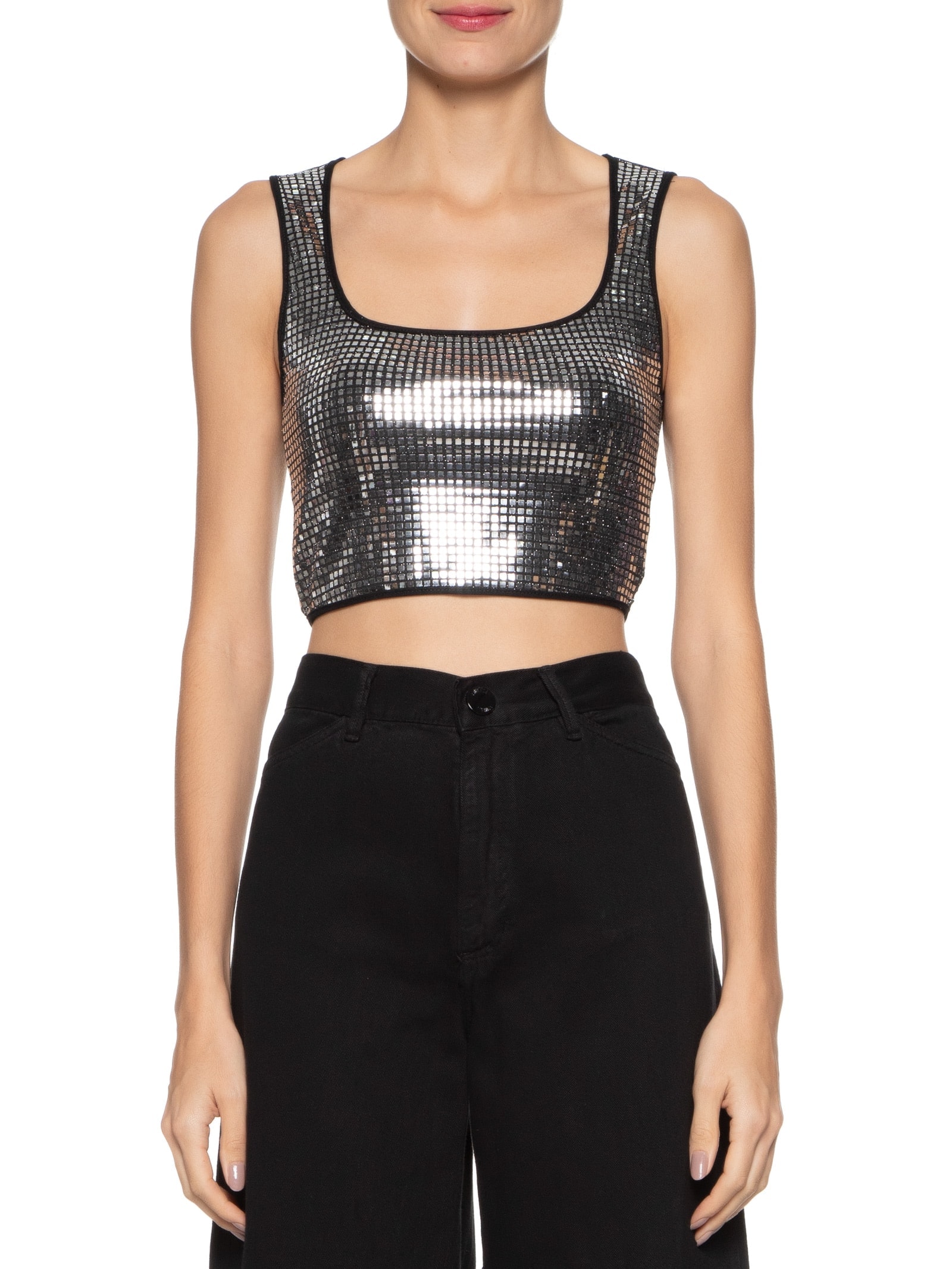 Blusa Feminina Cropped Decote Quadrado Prata  My Favorite Things