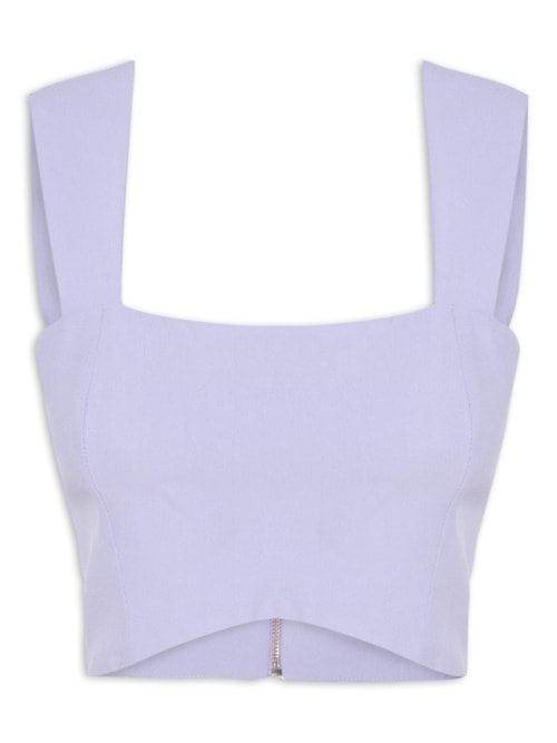 Blusa Feminina Cropped Em Crepe Alças – Lilás