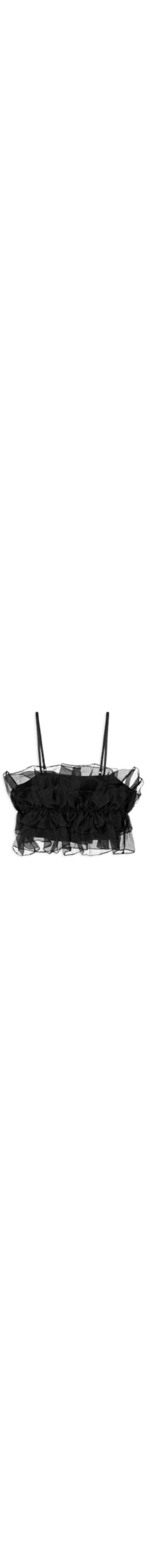 Blusa Feminina Cropped Em Organza - Preto