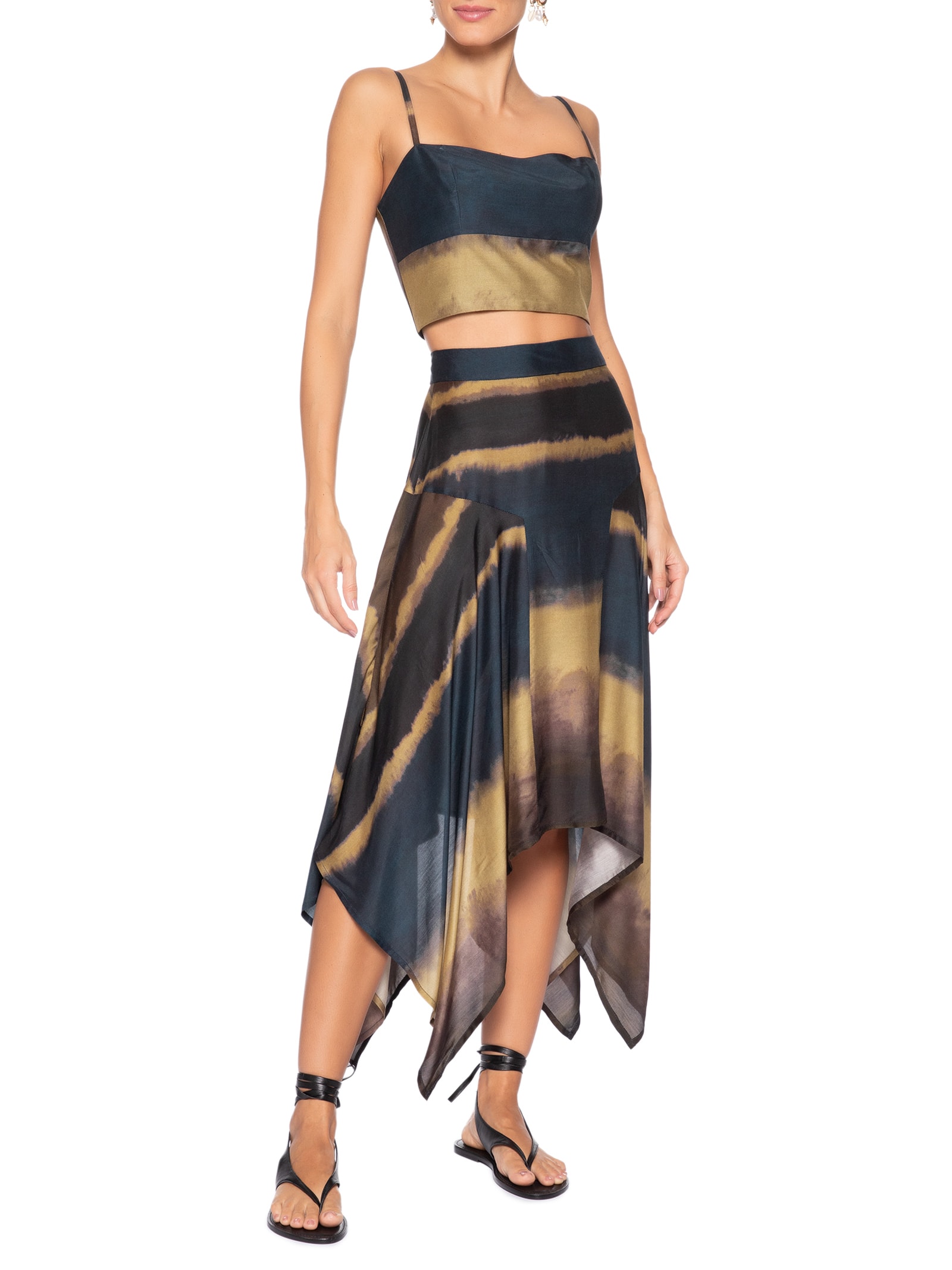 Blusa Feminina Cropped Estampado Marrom Cia Marítima