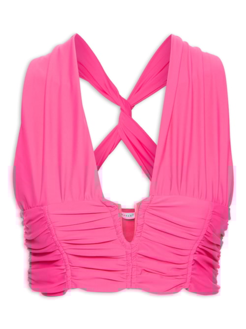 Blusa Feminina Cropped Franzida - Rosa