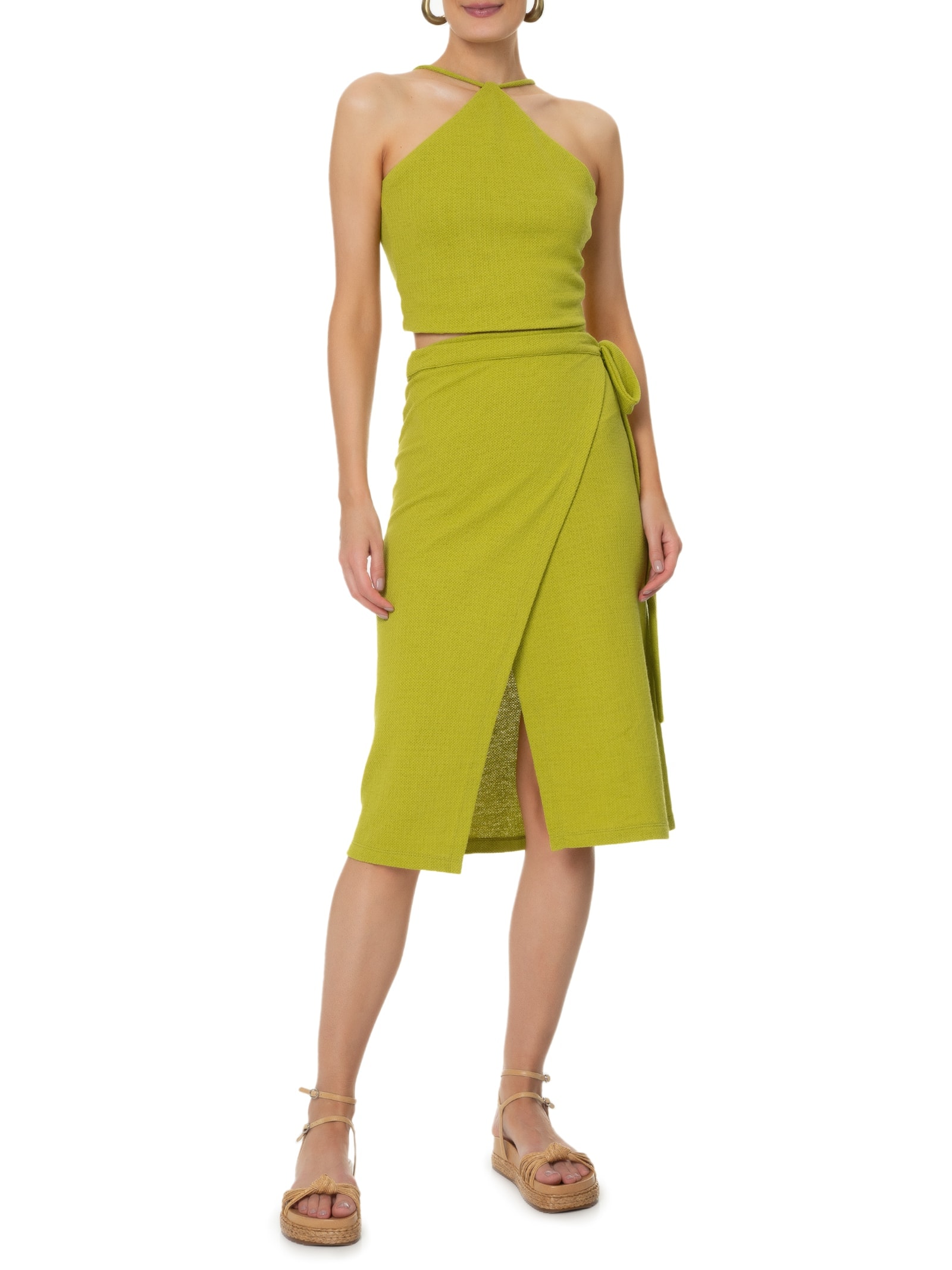 Blusa Feminina Cropped Frente Única Verde '2Essential