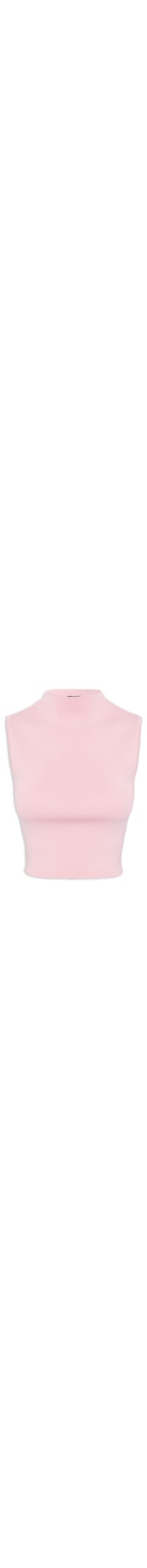 Blusa Feminina Cropped Gola Alta Tricot Color – Rosa