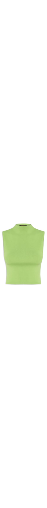 Blusa Feminina Cropped Gola Alta Tricot - Verde