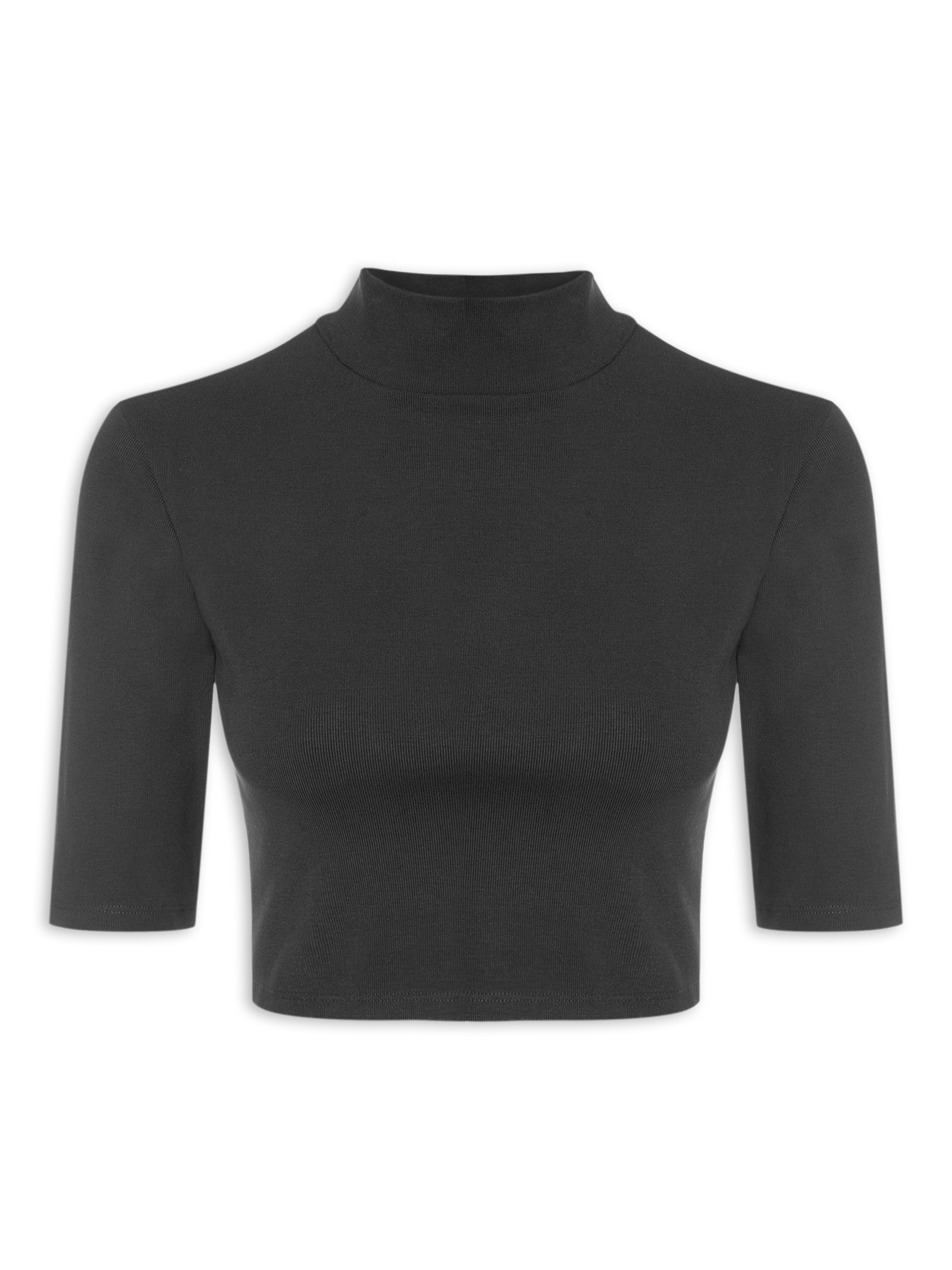 Blusa Feminina Cropped Justa Preto Lança Perfume