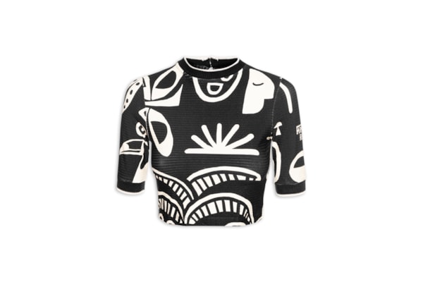 Blusa Feminina Cropped Lenço Tropicano - Preto