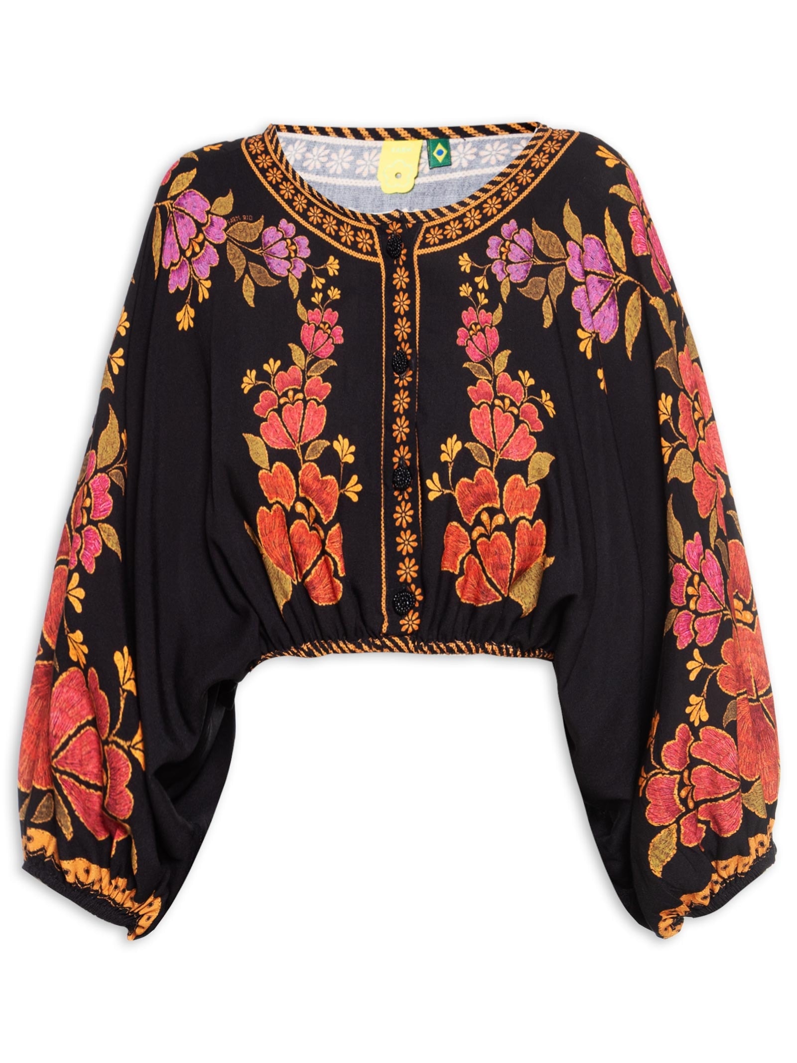 Blusa Feminina Cropped Madalena Preto Farm