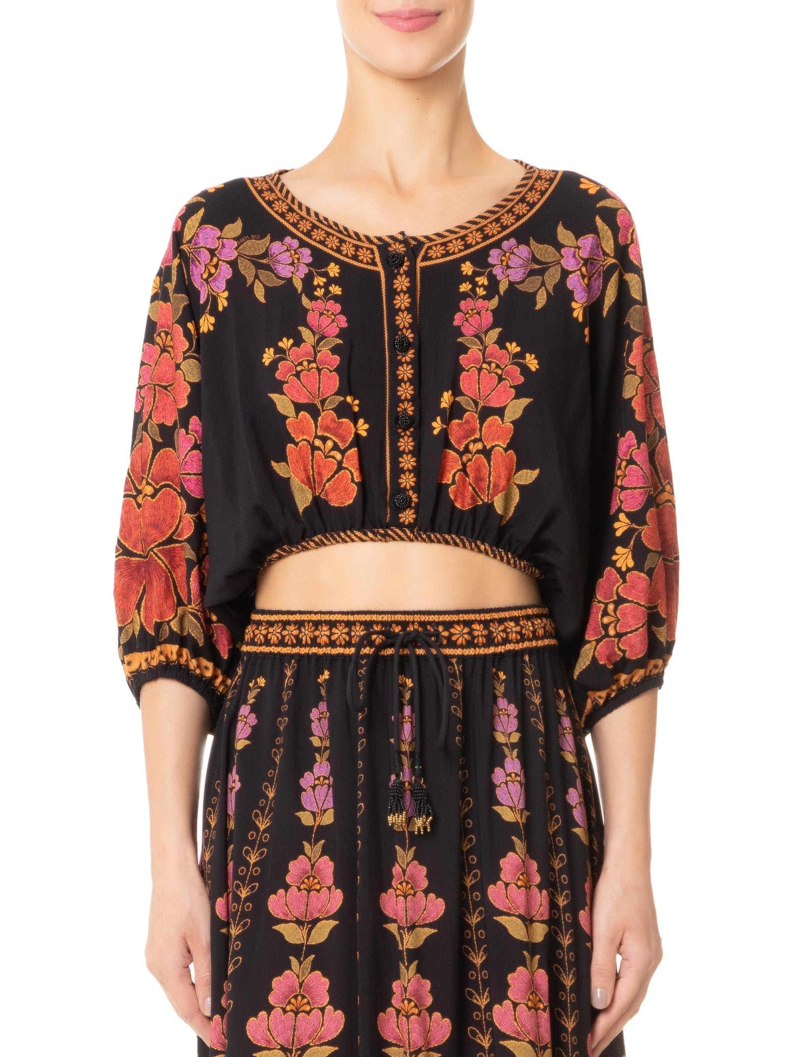 Blusa Feminina Cropped Madalena Preto Farm