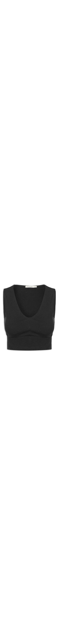 Blusa Feminina Cropped Malha - Preto