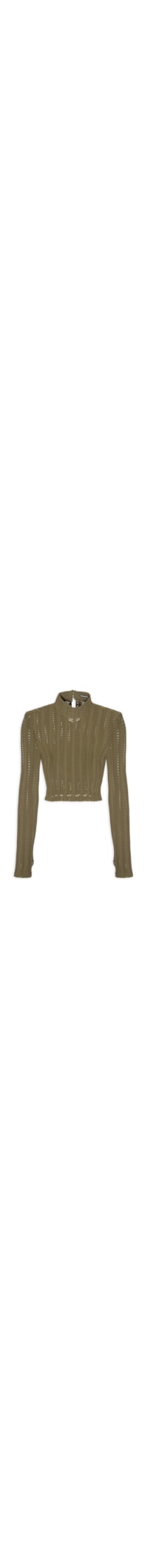 Blusa Feminina Cropped Malha Texturizada - Verde