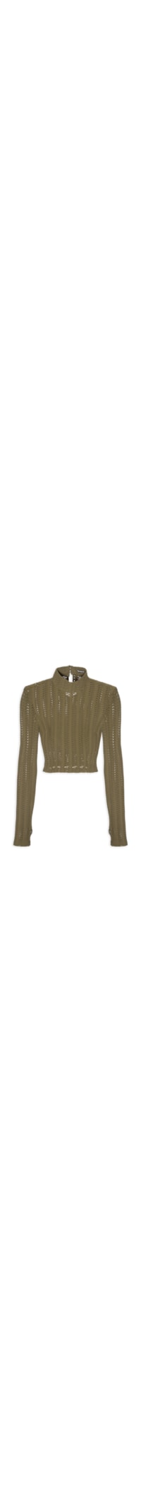 Blusa Feminina Cropped Malha Texturizada - Verde
