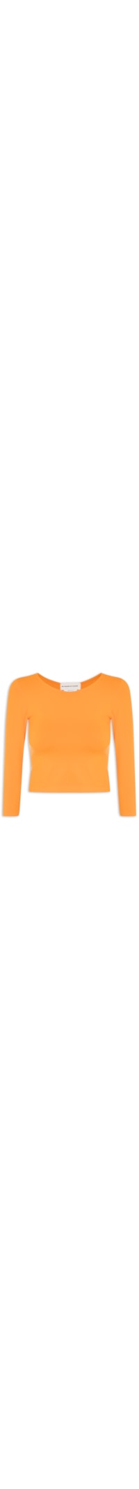 Blusa Feminina Cropped Manga 7/8 - Laranja