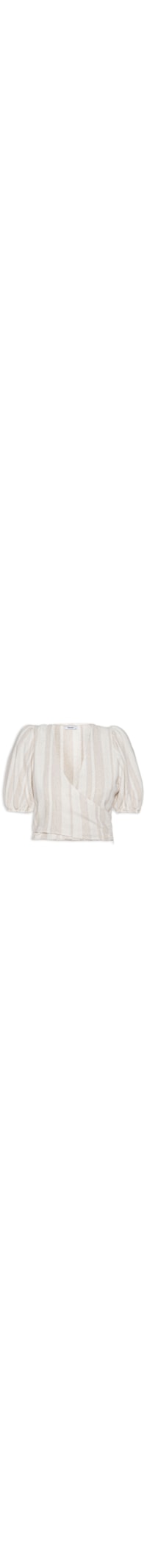 Blusa Feminina Cropped Manga Bufante - Bege