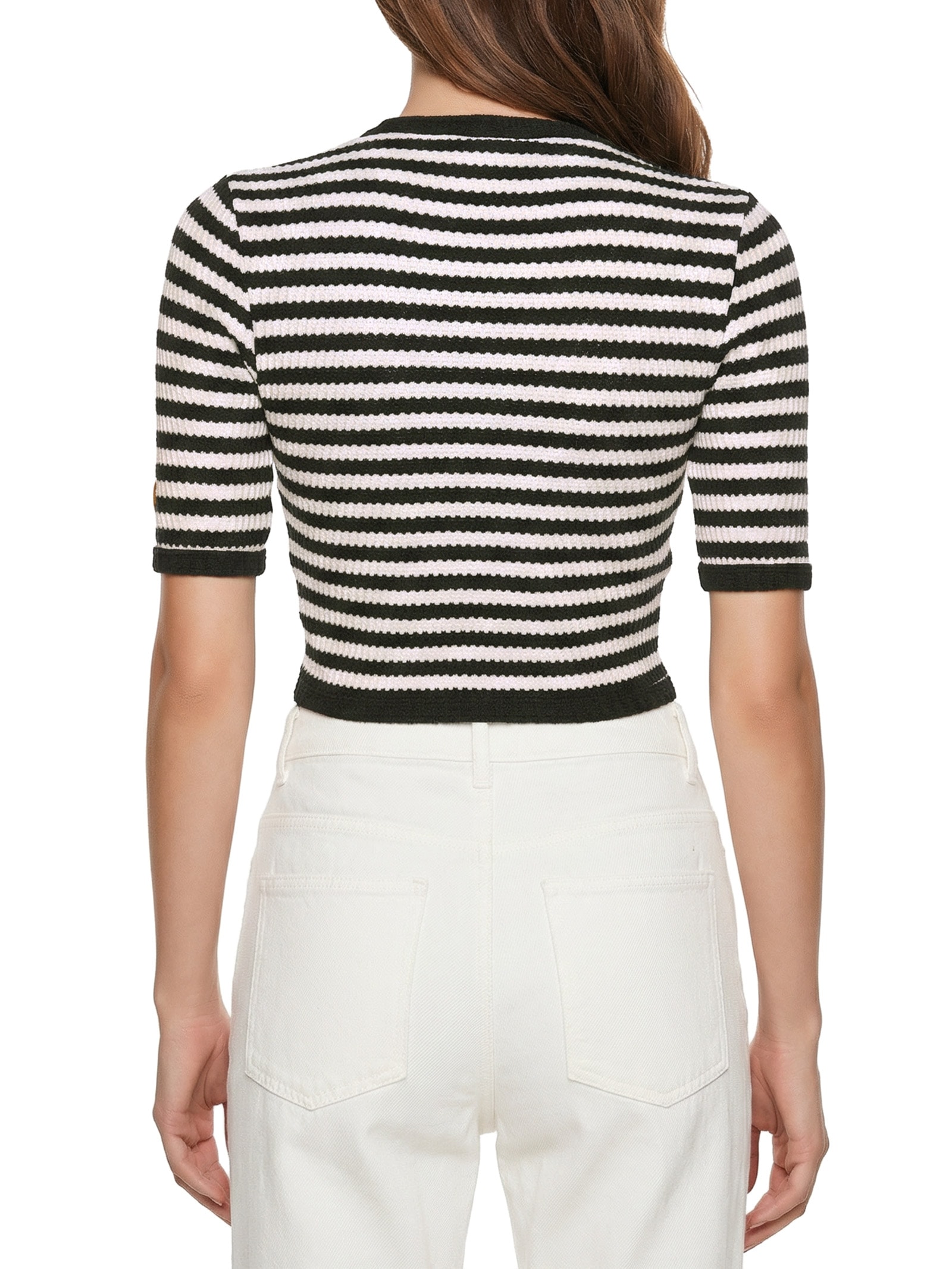 Blusa Feminina Cropped Manga Curta Branco Lança Perfume