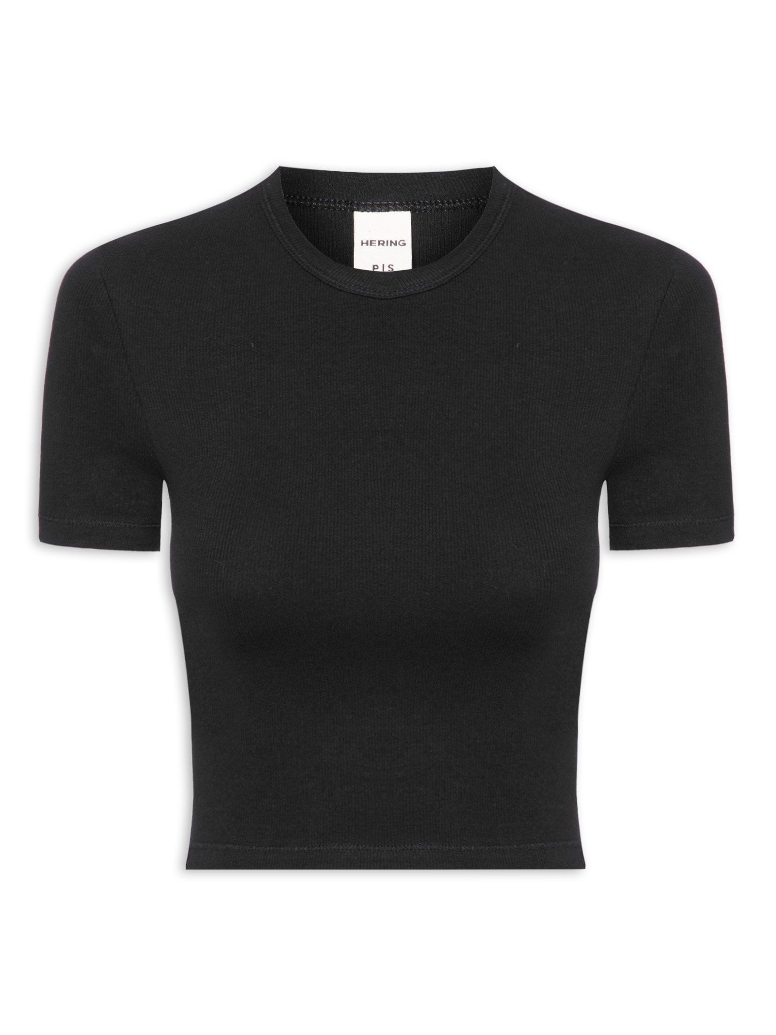 Blusa Feminina Cropped Manga Curta Preto Hering