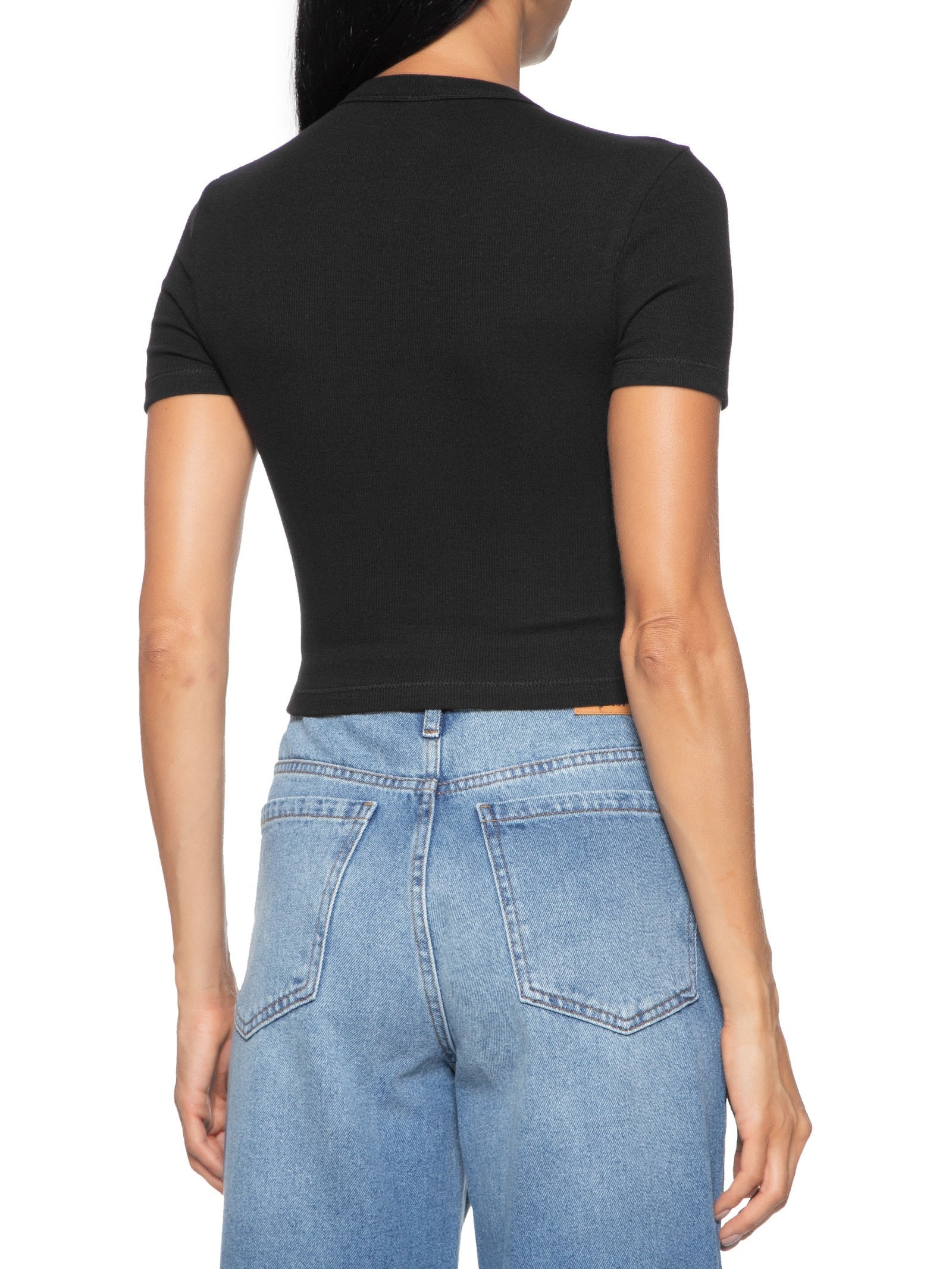 Blusa Feminina Cropped Manga Curta Preto Hering