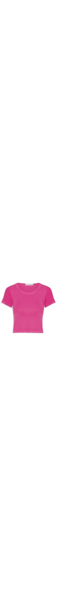 Blusa Feminina Cropped Manga Curta - Rosa
