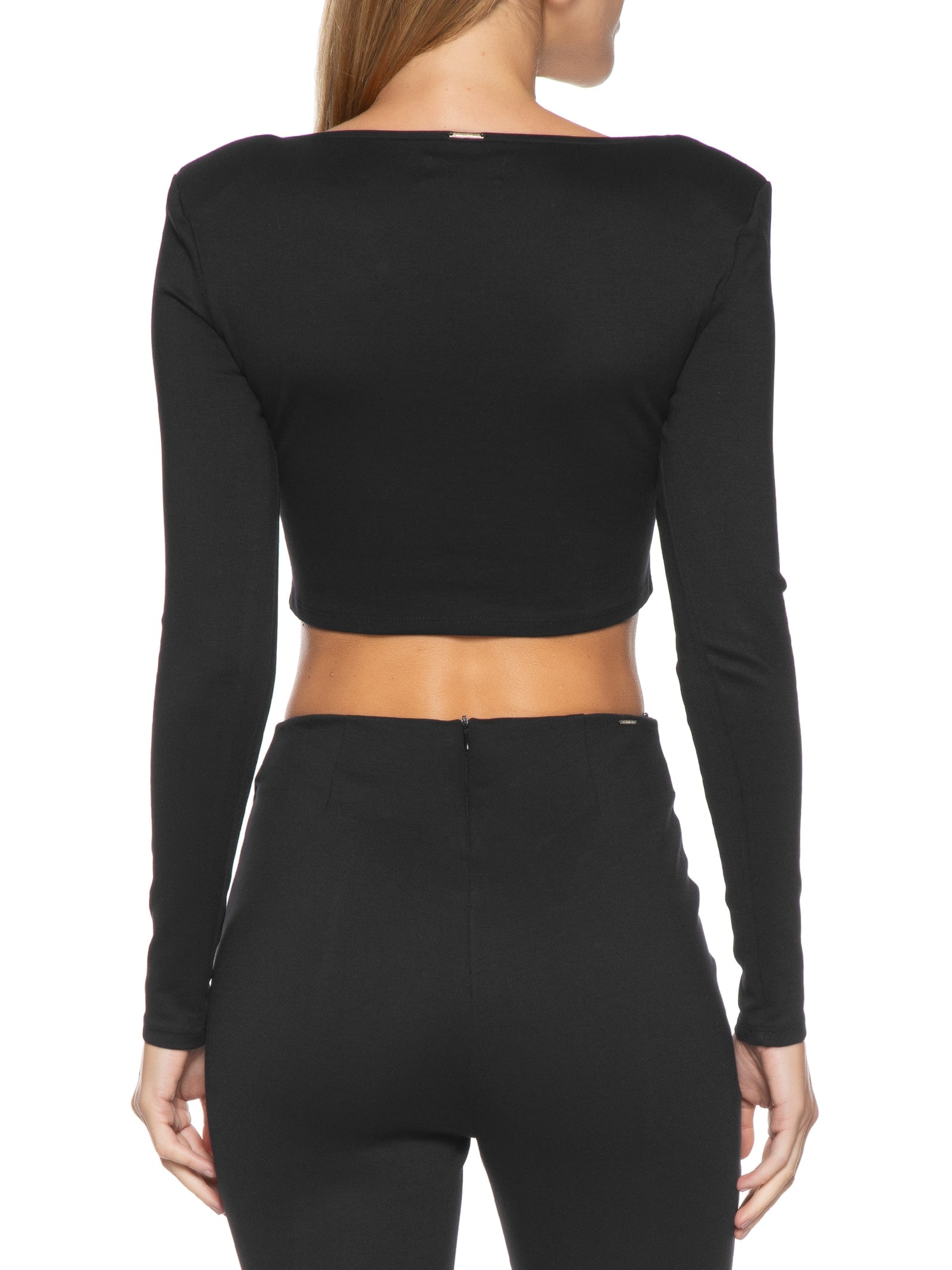 Blusa Feminina Cropped Manga Longa Preto My Favorite Things