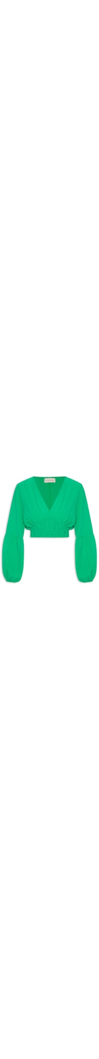 Blusa Feminina Cropped Manga Longa - Verde