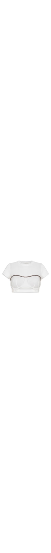 Blusa Feminina Cropped Miçanga - Off White