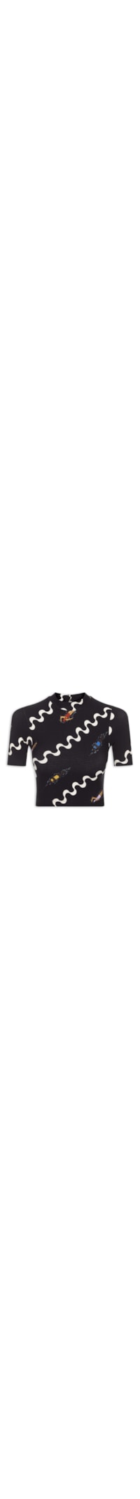 Blusa Feminina Cropped Nadadoras - Preto
