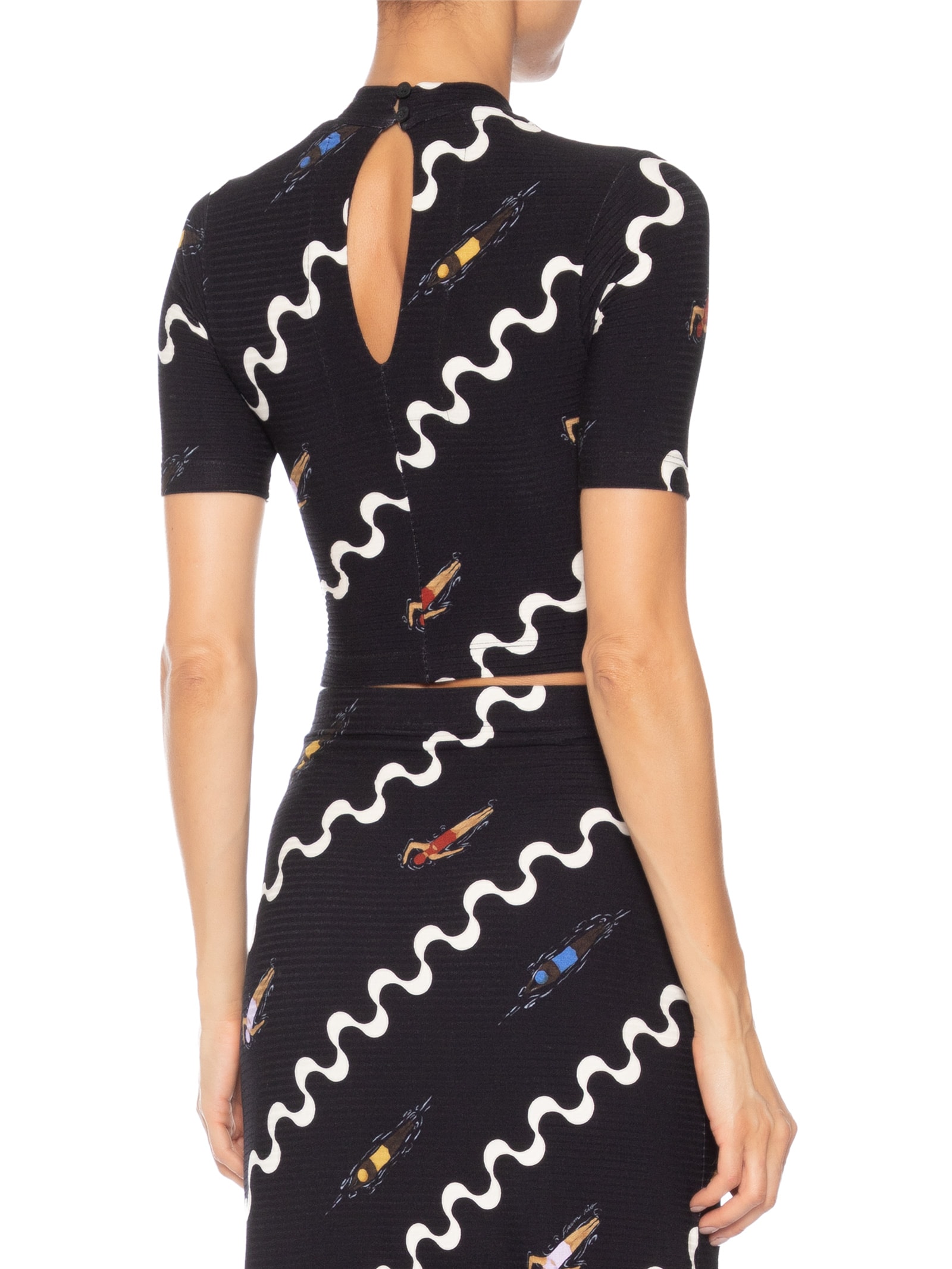 Blusa Feminina Cropped Nadadoras Preto Farm