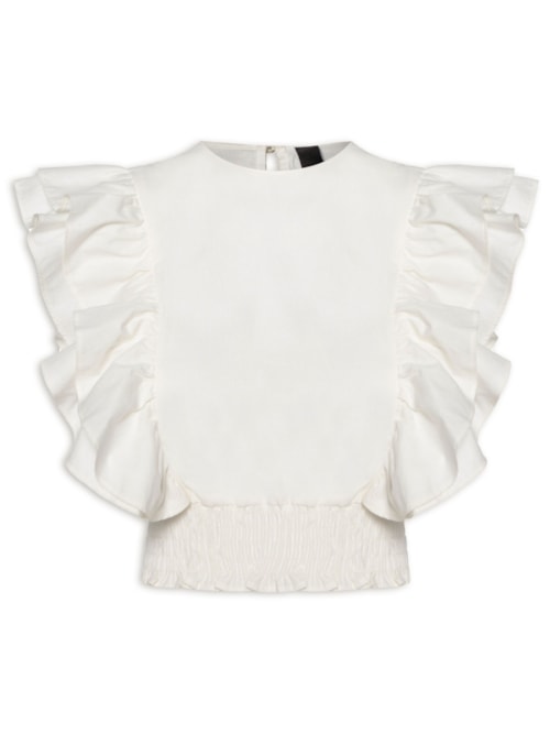 Blusa Feminina Cropped - Off White