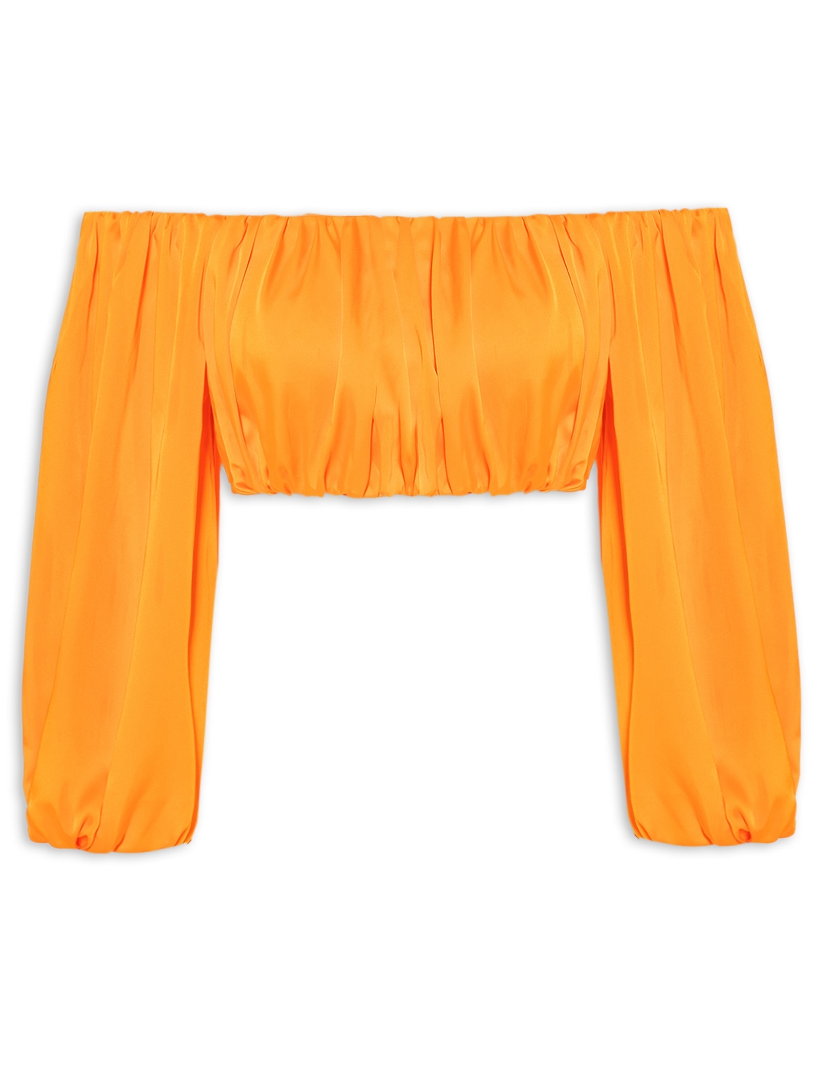 Blusa Feminina Cropped Ombro A Ombro Laranja Lança Perfume