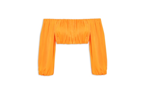 Blusa Feminina Cropped Ombro A Ombro - Laranja