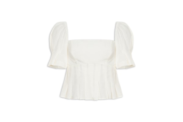 Blusa Feminina Cropped Pregas - Branco