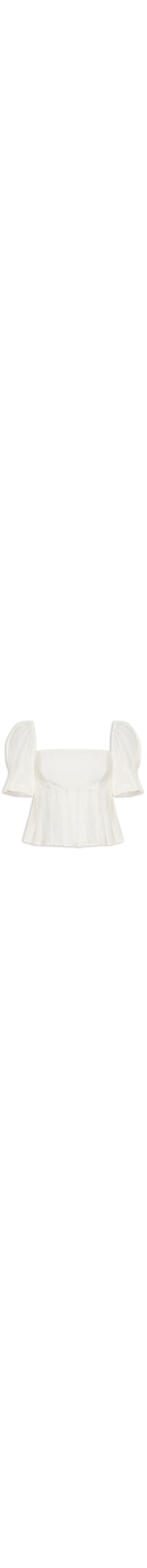 Blusa Feminina Cropped Pregas - Branco