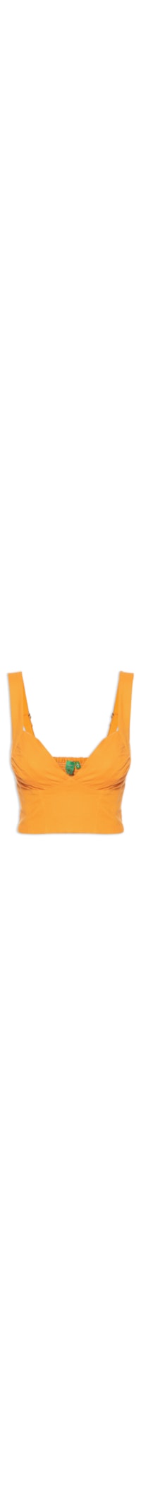 Blusa Feminina Cropped Pregas - Laranja