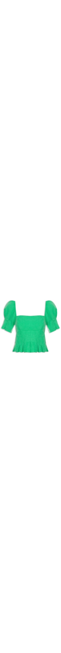 Blusa Feminina Cropped Pregas - Verde