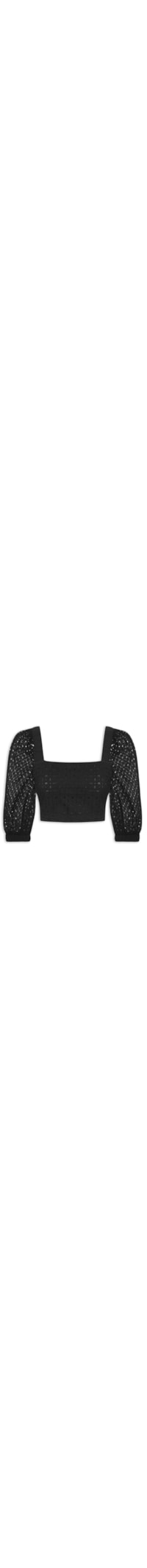 Blusa Feminina Cropped - Preto