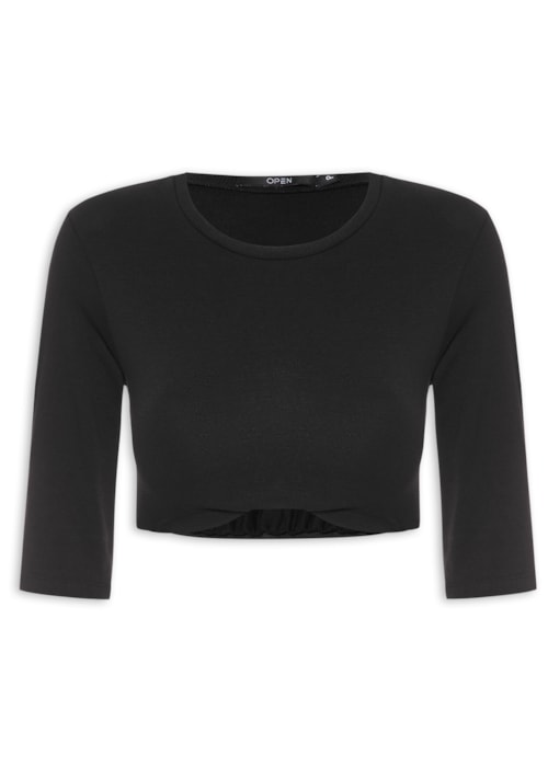 Blusa Feminina Cropped – Preto