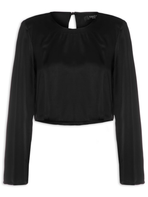 Blusa Feminina Cropped - Preto