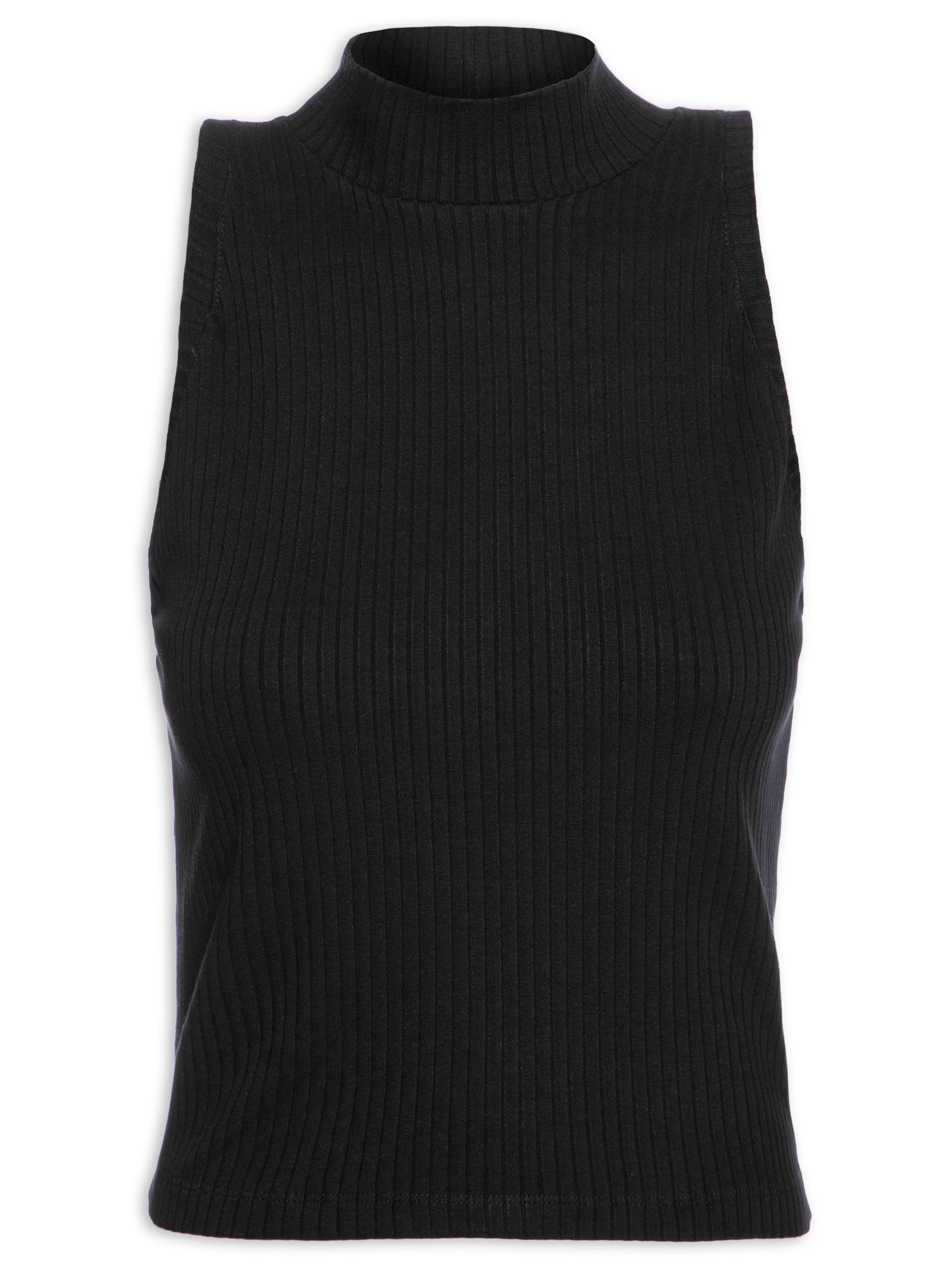 Blusa Feminina Cropped Raglan Canelada Preto Dress To