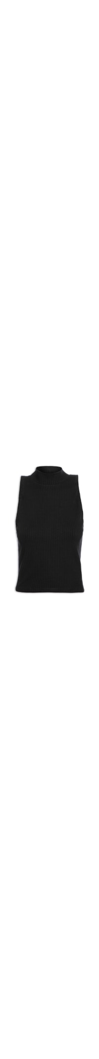 Blusa Feminina Cropped Raglan Canelada - Preto