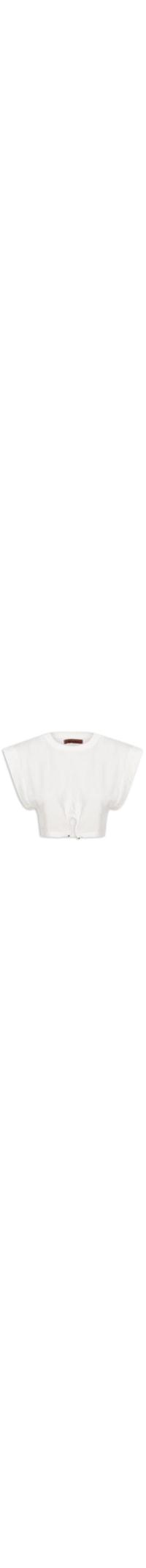 Blusa Feminina Cropped Recorte - Off White