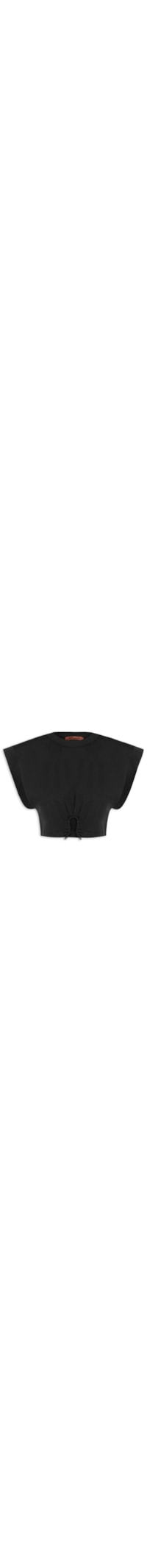 Blusa Feminina Cropped Recorte - Preto