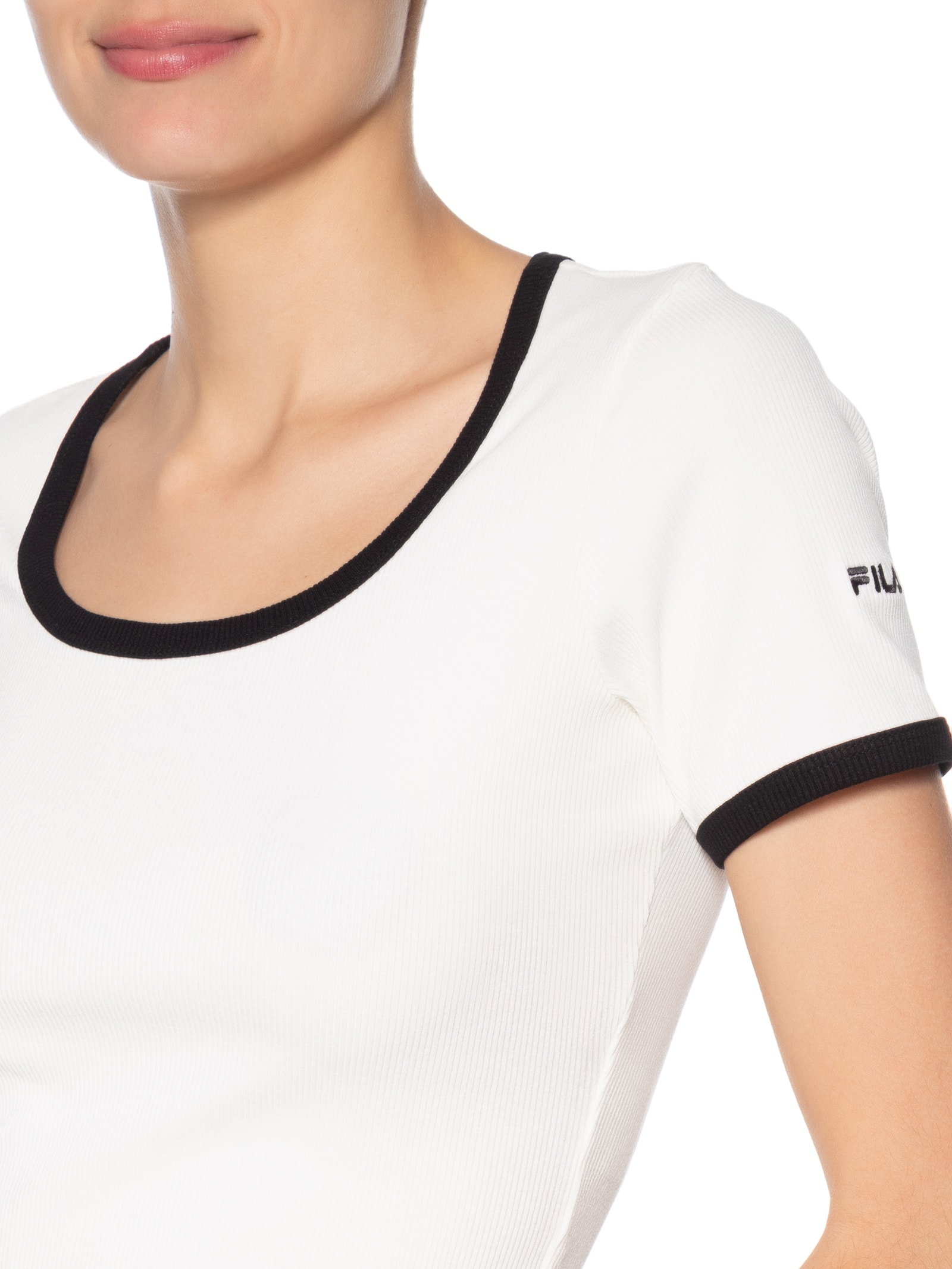 Blusa Feminina Cropped Rib Branco Fila