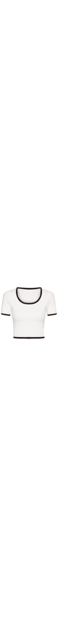 Blusa Feminina Cropped Rib - Branco