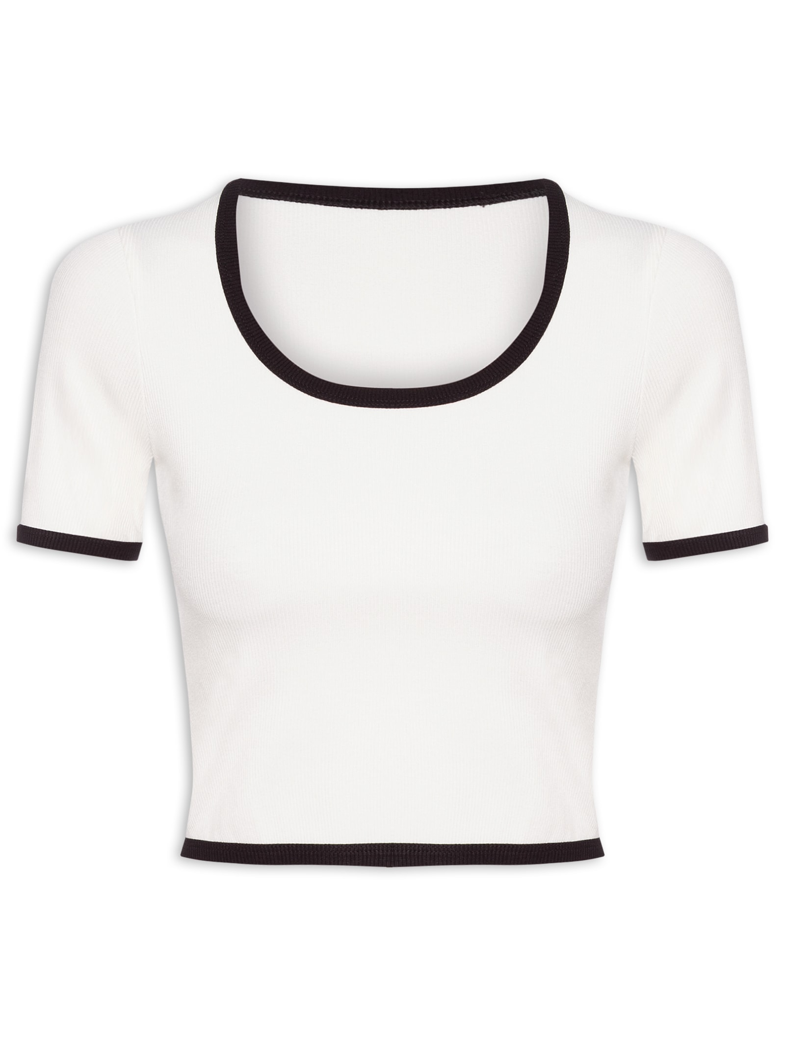 Blusa Feminina Cropped Rib Branco Fila