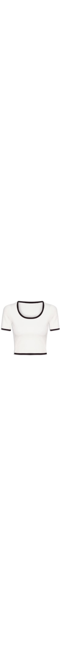 Blusa Feminina Cropped Rib - Branco